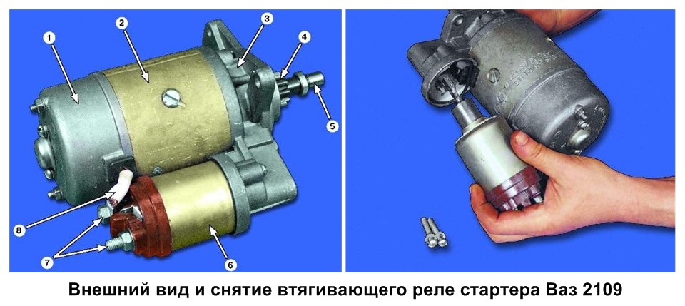 Контакты стартера ваз